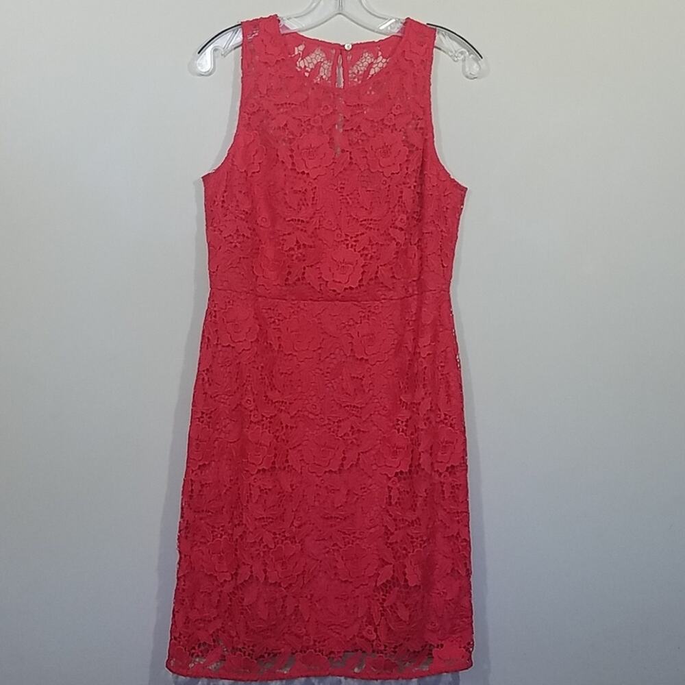 J. Crew Collection Coral Poppy Lace Sheath